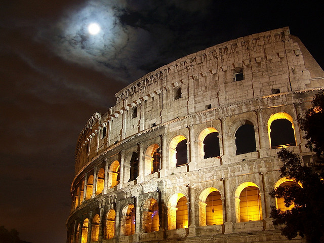 Full Moon Over the Colloseum, Rome, Italy
