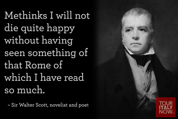 Italy quotes Sir Walter Scott