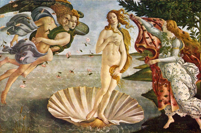uffizi gallery museum florence italy - venus painting by boticelli