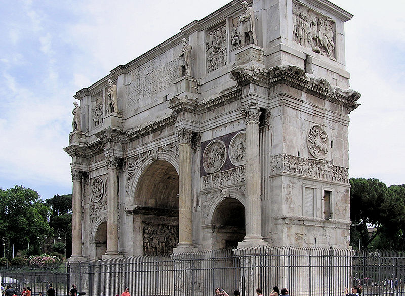 Arch of Constantine in Rome near Colosseum on Italy tour