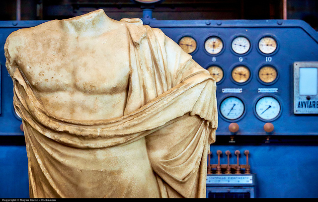 Centrale Montemartini ancient sculpture museum in Rome, Italy