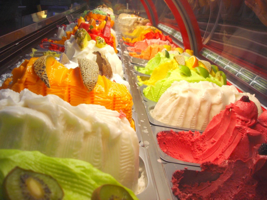 Italian gelato flavors enjoyed during an Italy vacation tour