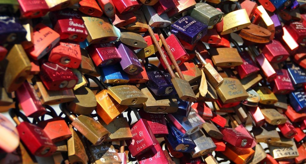 Love padlocks bridge in Italy on a romantic Italy vacation