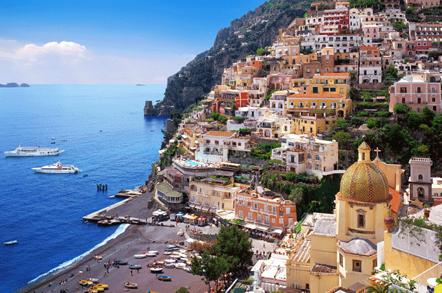 Scenic Amalfi Coast cliffs on a best Italy tour package