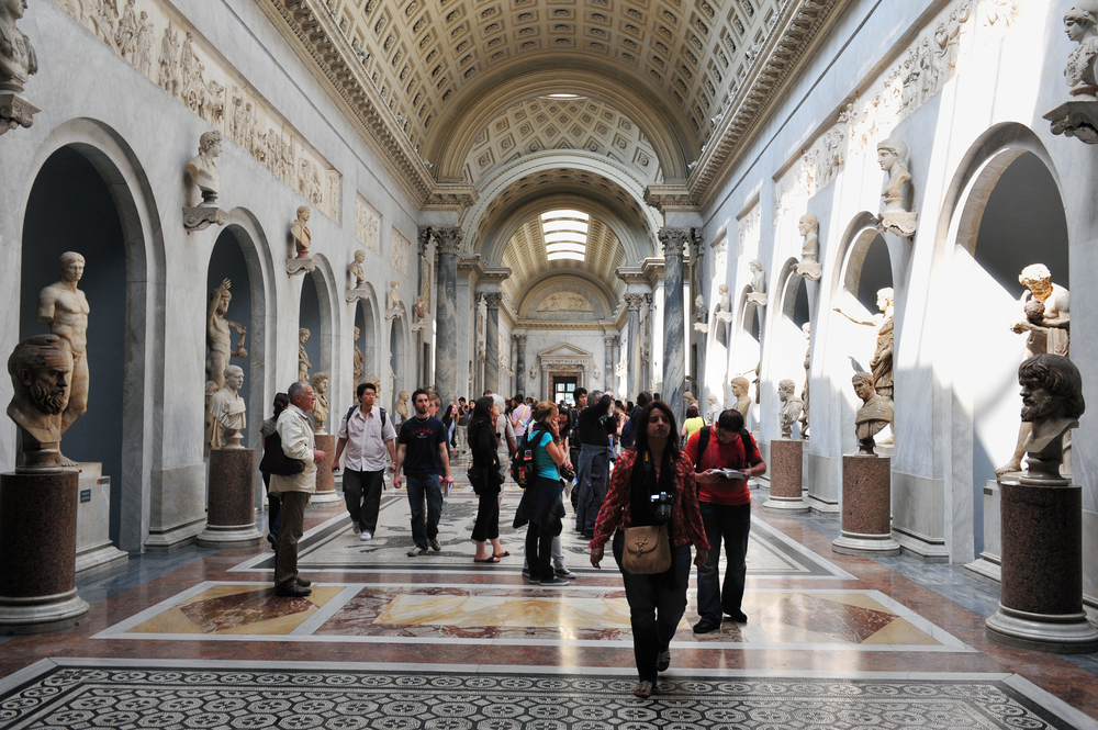 Vatican Museums hallway on a guided tour of Italy in Rome