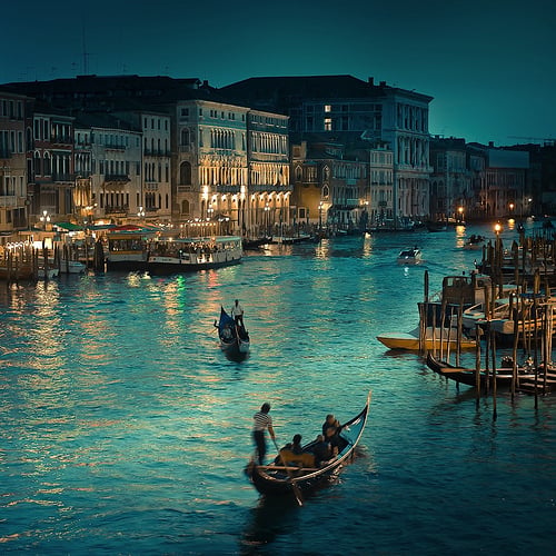 Venice lagoon and gondolas on a custom tour of Italy