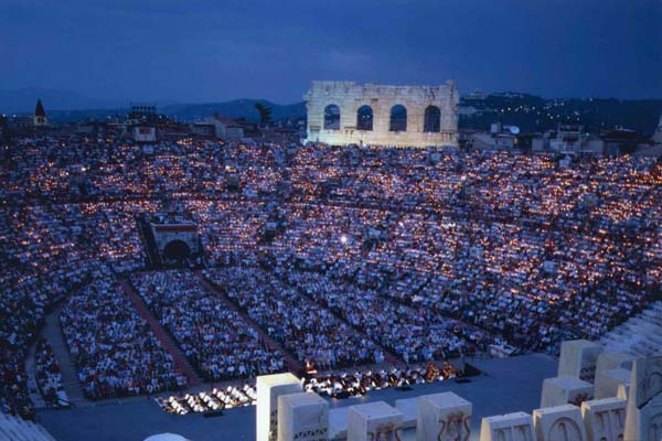 Arena di Verona amphitheater for opera during Italy vacation