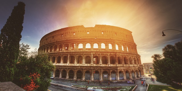 Colosseum ancient Roman amphitheatre, Rome Italy