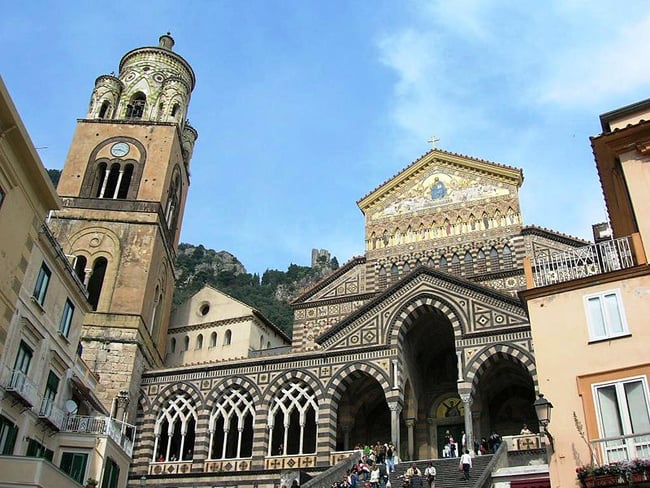 Amalfi Cathedral exterior on the famous Amalfi Coast Italy tour